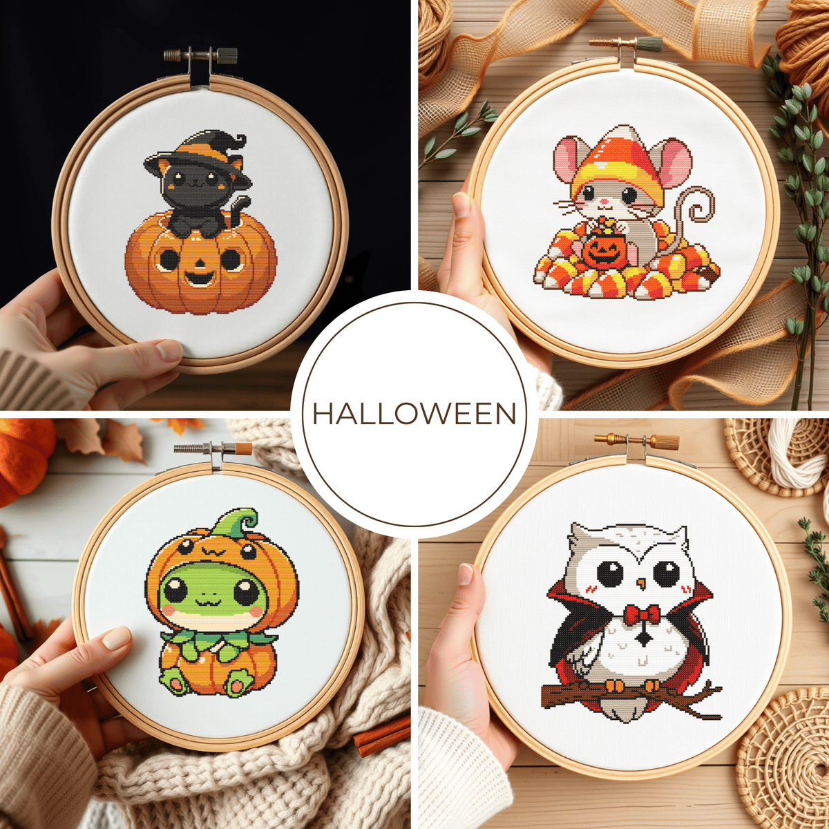 Digital Halloween Cross Stitch Pattern PDF - November Studio by Linh