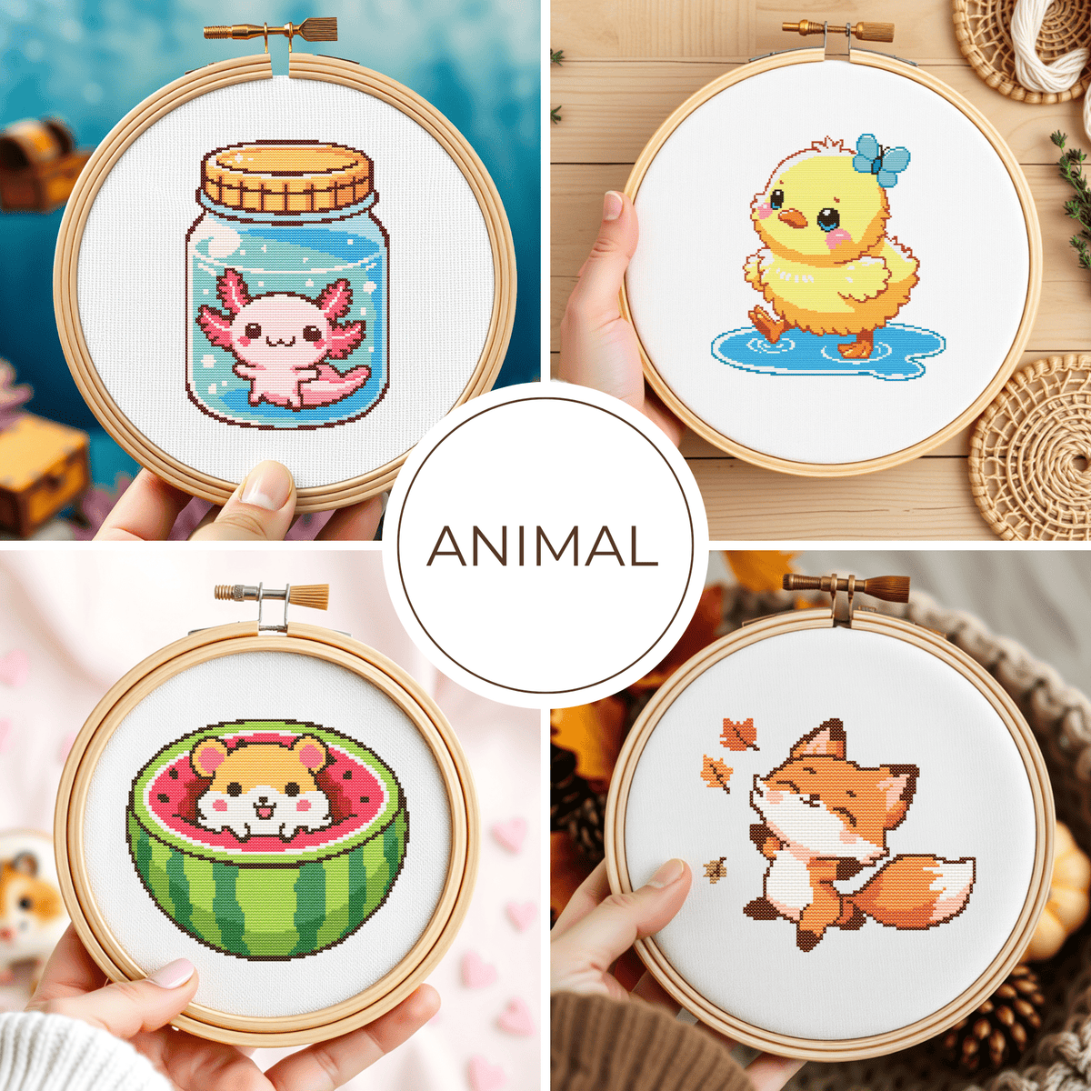 Digital Animal Cross Stitch Pattern PDF - November Studio by Linh