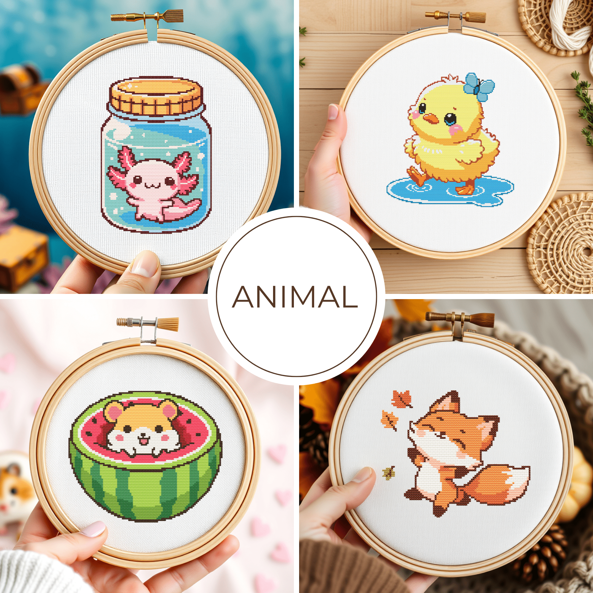 Digital Animal Cross Stitch Pattern PDF - November Studio by Linh
