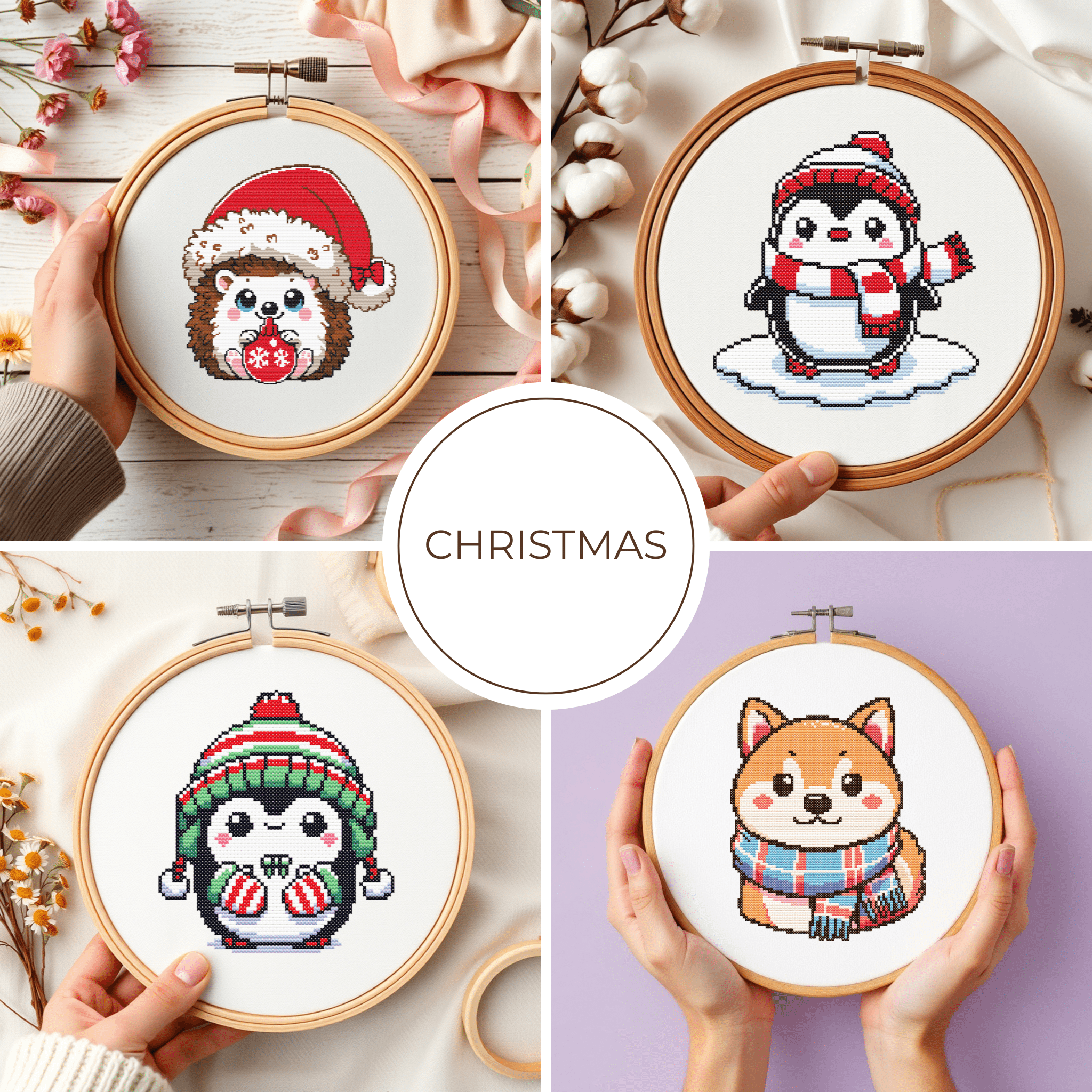 Digital Christmas Cross Stitch Pattern PDF - November Studio by Linh
