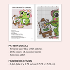 Digital Frog Cross Stitch Pattern PDF - November Studio by Linh
