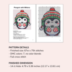 Digital Christmas Penguin Cross Stitch Pattern PDF - November Studio by Linh