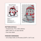 Digital Christmas Penguin Cross Stitch Pattern PDF - November Studio by Linh