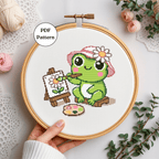 Digital Frog Cross Stitch Pattern PDF - November Studio by Linh
