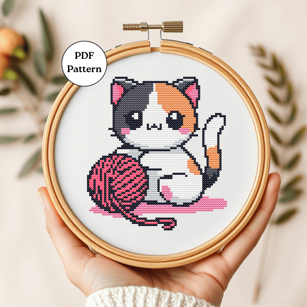 Digital Cat Cross Stitch Pattern PDF - November Studio by Linh