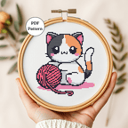 Digital Cat Cross Stitch Pattern PDF - November Studio by Linh