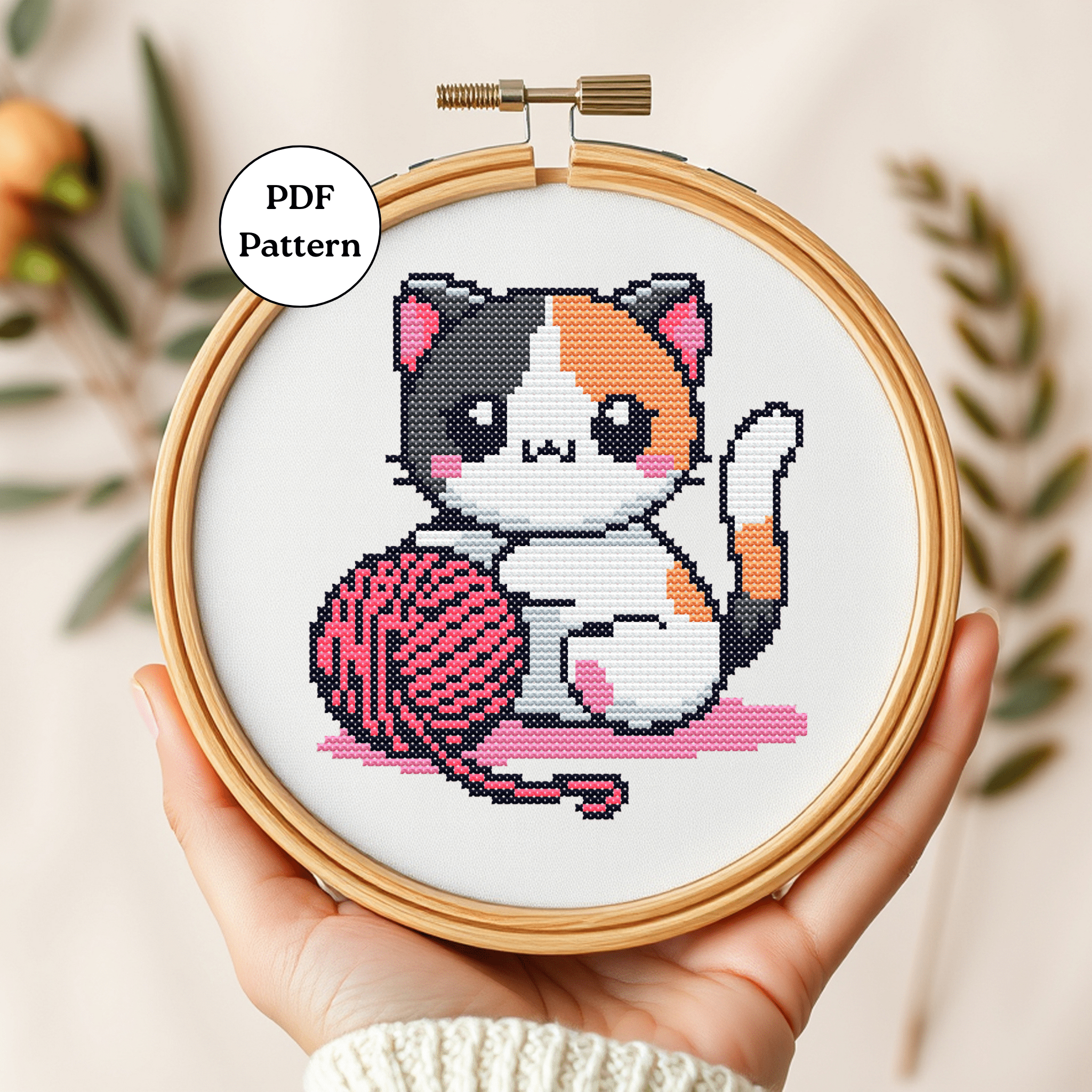 Digital Cat Cross Stitch Pattern PDF - November Studio by Linh