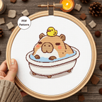 Digital Capybara Cross Stitch Pattern PDF - November Studio by Linh