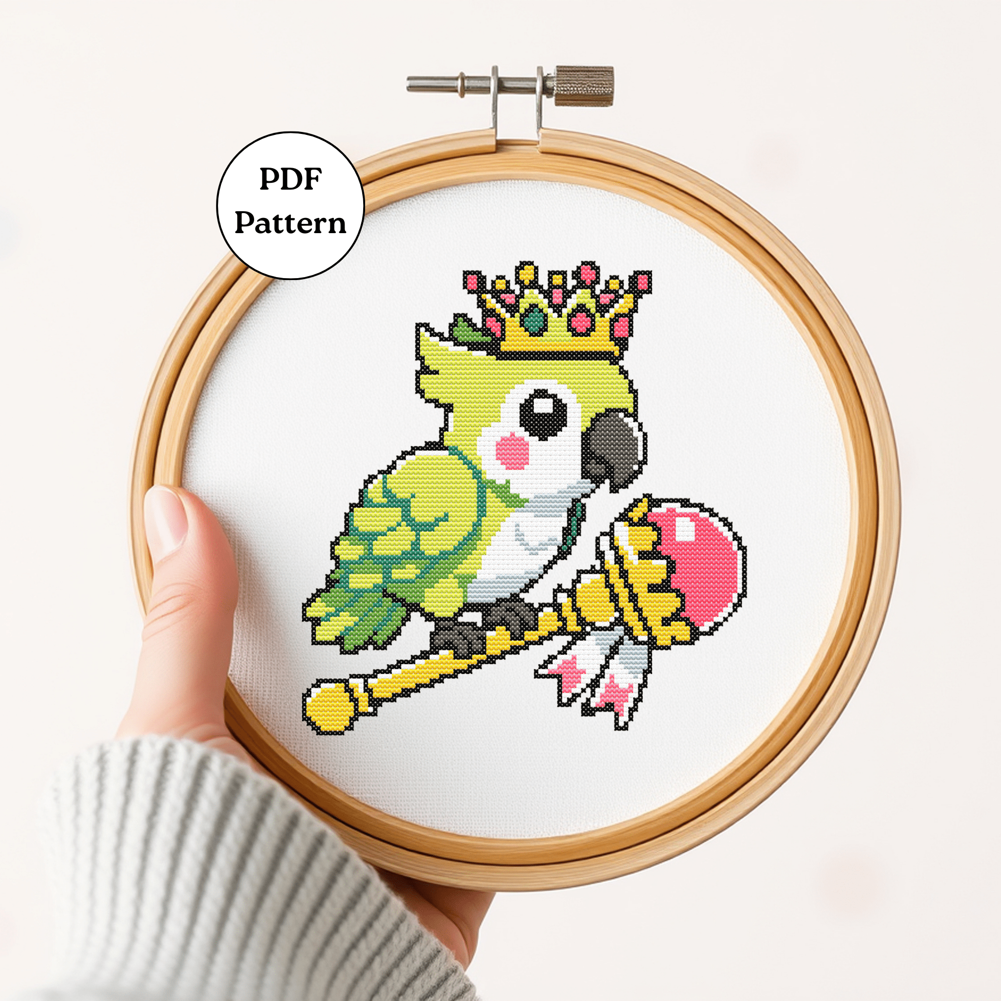 Digital Parrot Cross Stitch Pattern PDF - November Studio by Linh