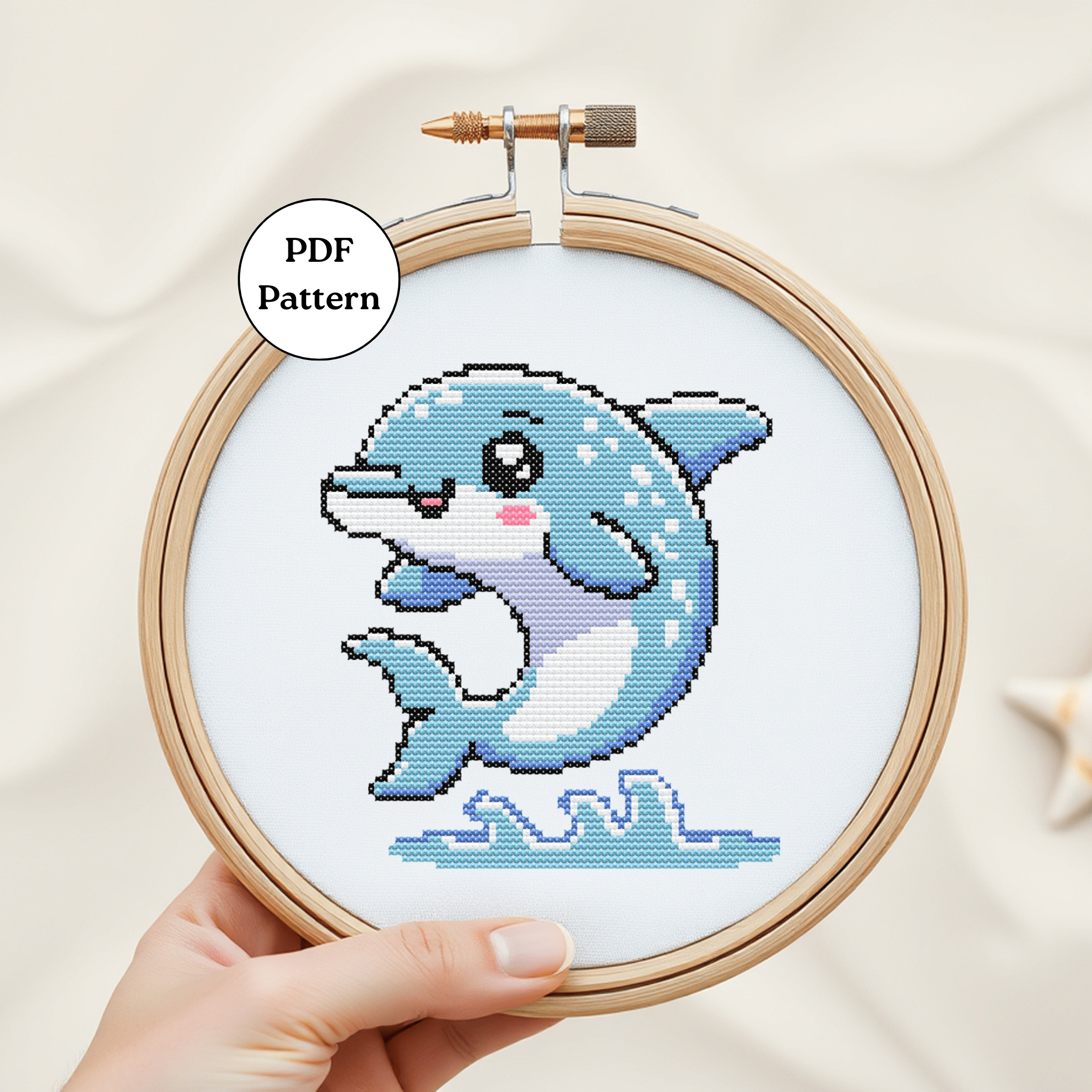 Digital Dolphin Cross Stitch Pattern PDF - November Studio by Linh