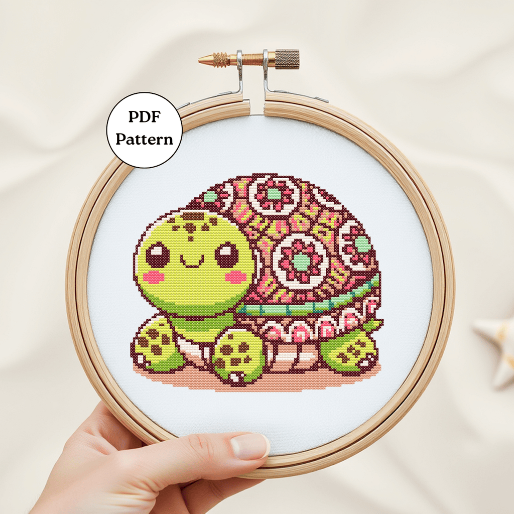 Digital Turtle Cross Stitch Pattern PDF - November Studio by Linh