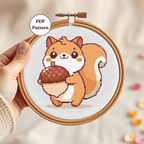 Digital Squirrel Cross Stitch Pattern PDF - November Studio by Linh