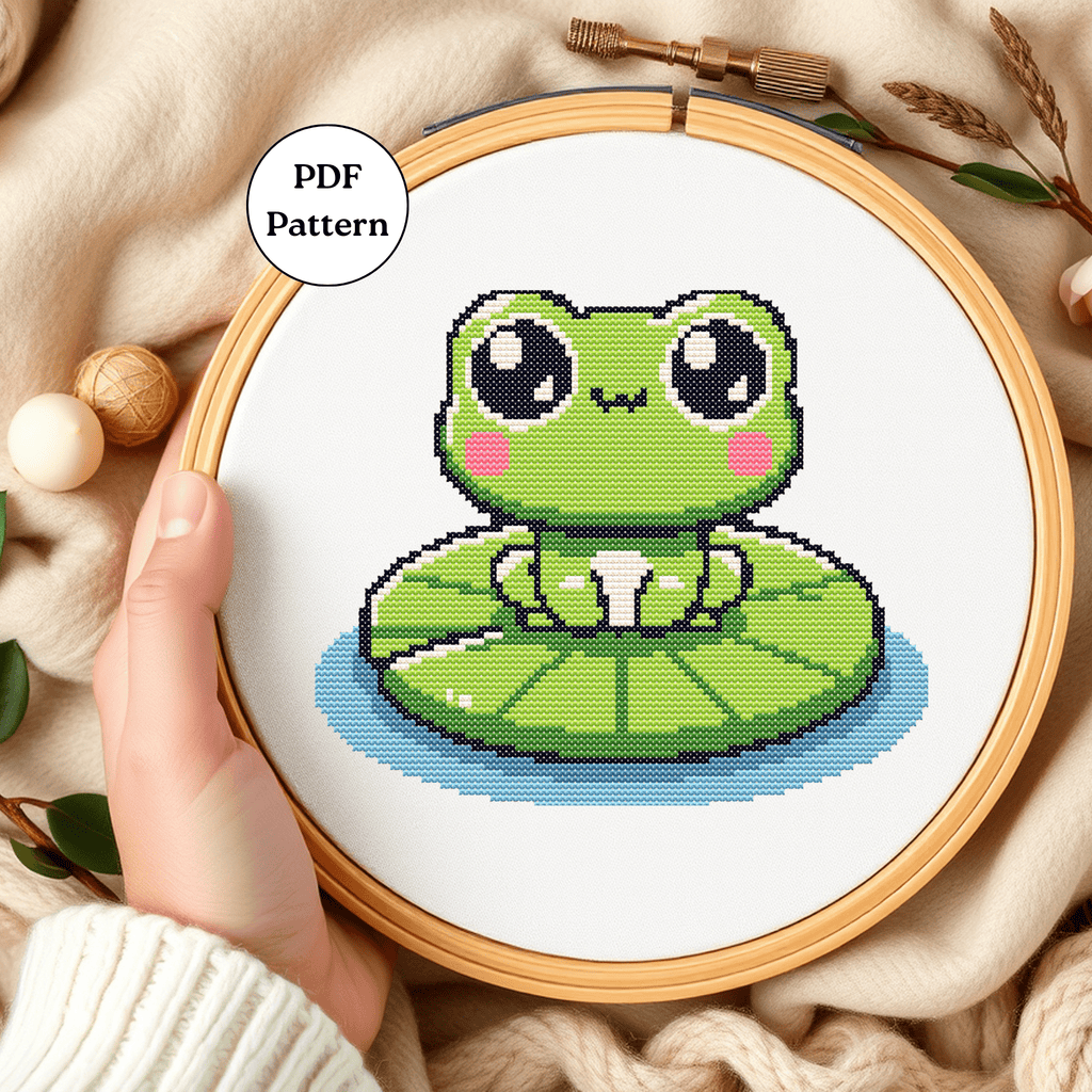 Digital Frog Cross Stitch Pattern PDF - November Studio by Linh