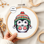 Digital Christmas Penguin Cross Stitch Pattern PDF - November Studio by Linh