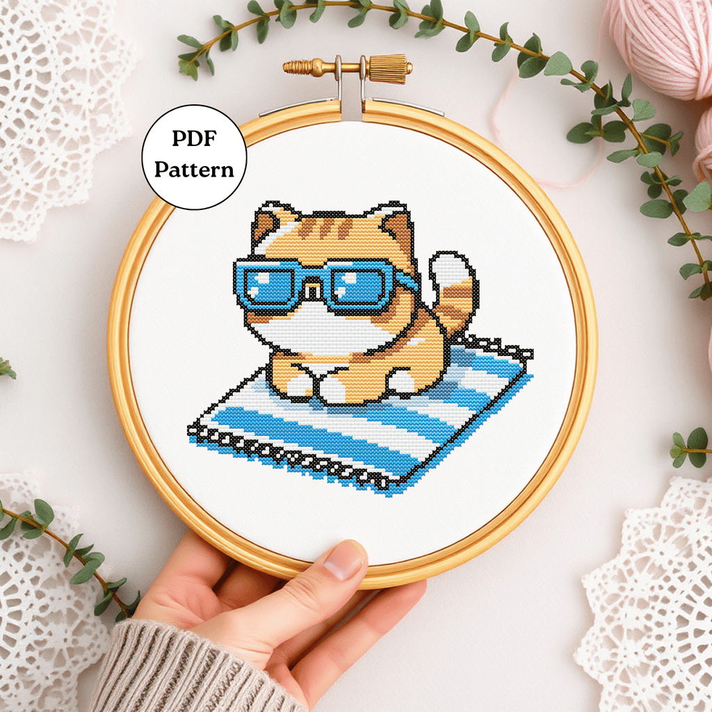 Digital Cat Cross Stitch Pattern PDF - November Studio by Linh